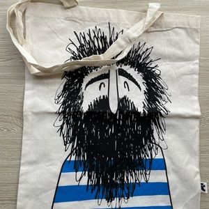 Bearded man tote bag
